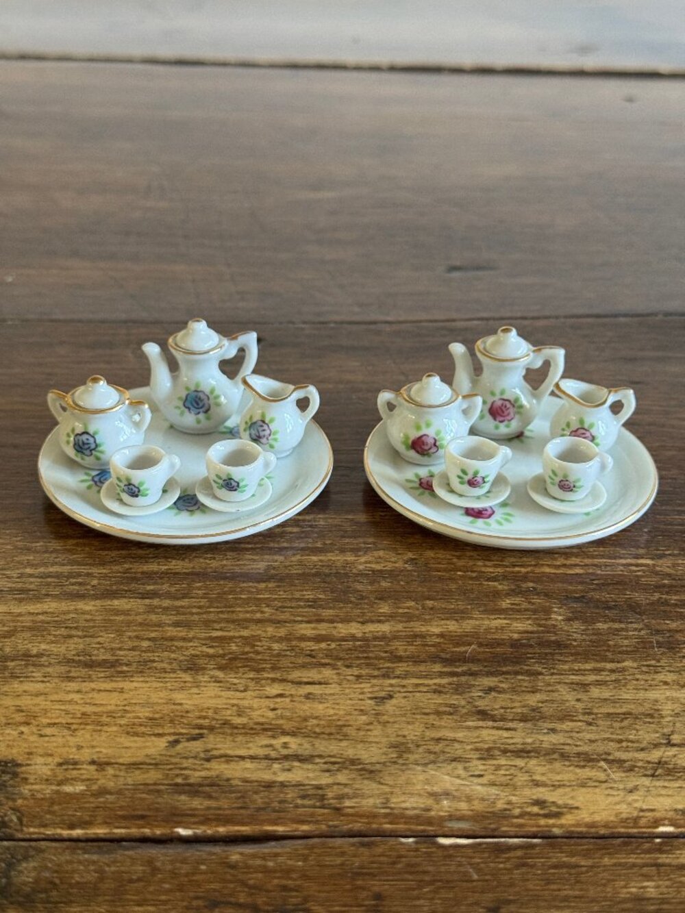Pick One : Pink or Blue Floral Mini Tea Set - Made in Japan